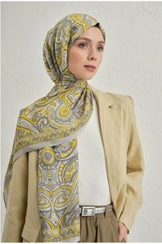 Gri Pure Etnik Desen Şal-2  11 A