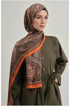 Turuncu Pure Etnik Desen Şal-3  18